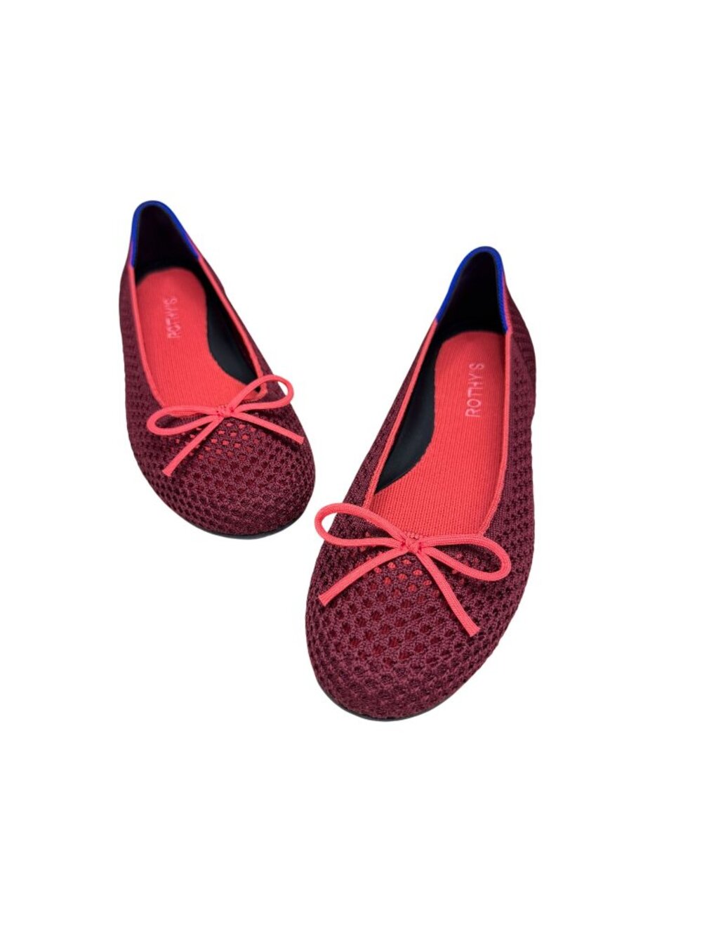 NWOB Rothy's Women's Ballet Flat With Bow in Berry Mesh, Size 8.5